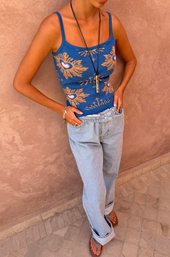 Never Fully Dressed Blue Eye Knitted Cami Top