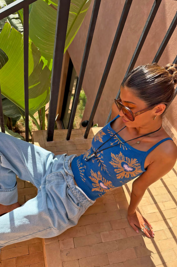 Never Fully Dressed Blue Eye Knitted Cami Top