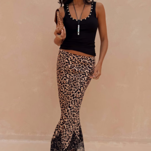 Never Fully Dressed Leopard Lace Midi Maeva Skirt