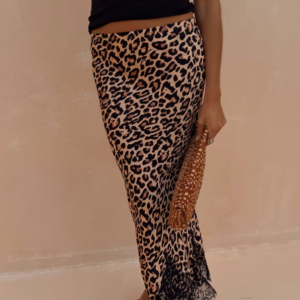 Never Fully Dressed Leopard Lace Midi Maeva Skirt