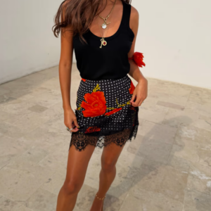 Never Fully Dressed Black Poppy Mini Maeva Skirt