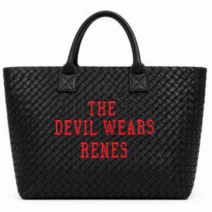 Exclusive Renes Black Woven Tote Bag