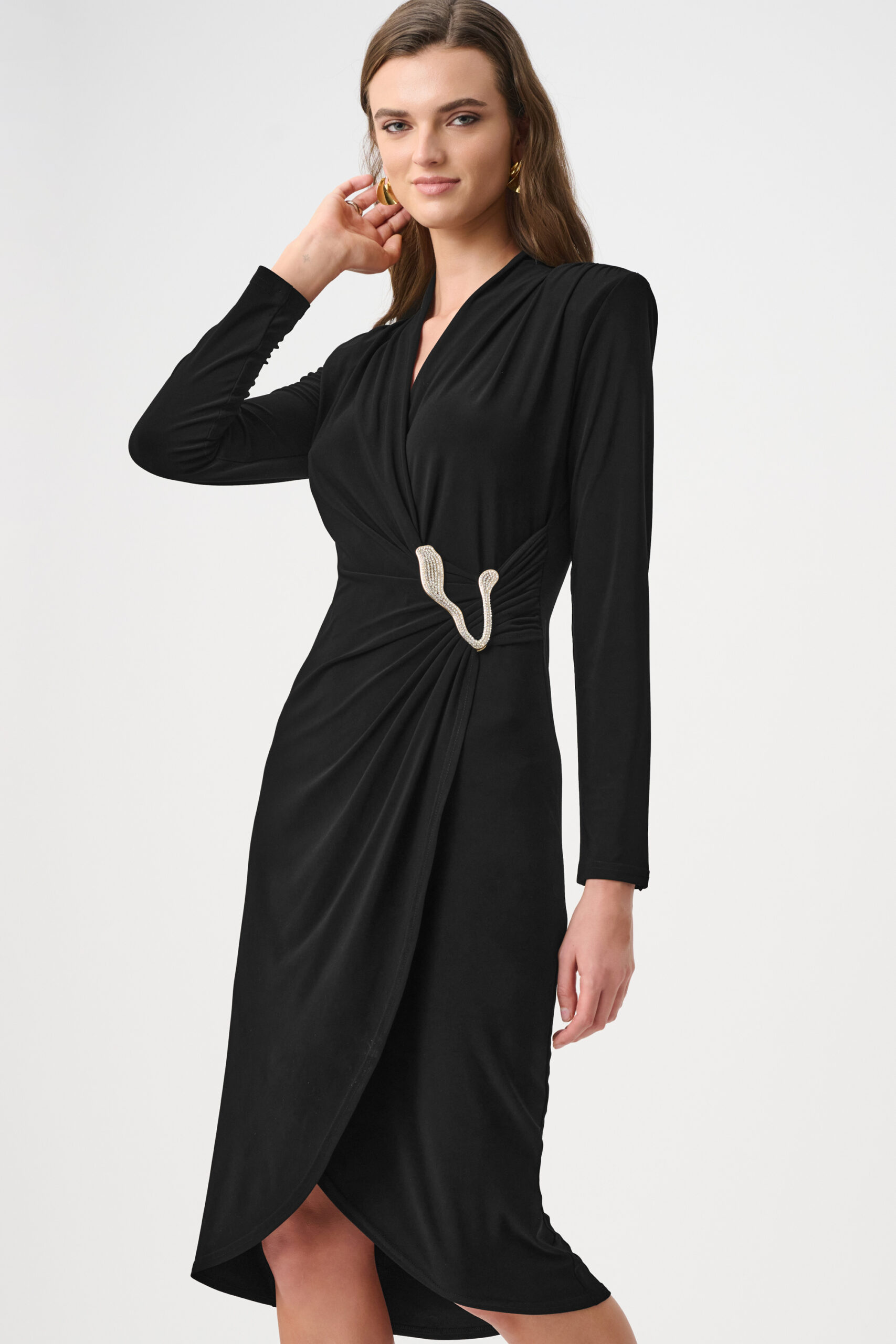Joseph Ribkoff Signature | Silky Knit Sheath Wrap Dress