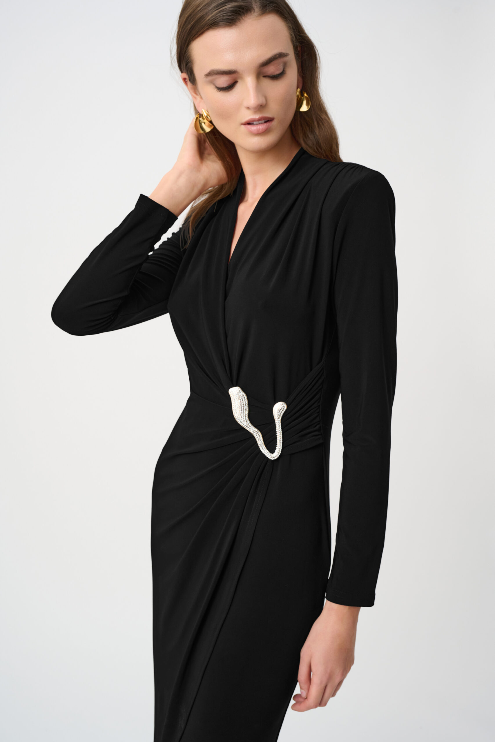 Joseph Ribkoff Signature | Silky Knit Sheath Wrap Dress