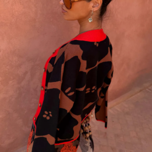 Never Fully Dressed Tan Jaden Floral Jacquard Cardigan