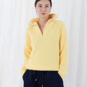 TWNS Long-Sleeved trucker-neck pullover - Butter yellow