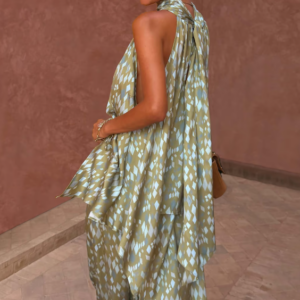 Never Fully Dressed GREEN DIAMOND PRINT HALTER TOP