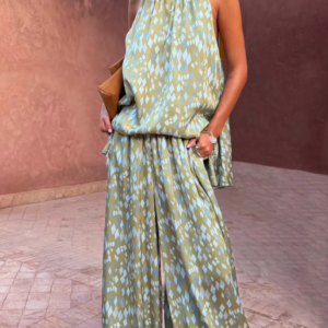Never Fully Dressed GREEN DIAMOND BALLOON PRINT TROUSER