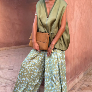 Never Fully Dressed GREEN DIAMOND BALLOON PRINT TROUSER