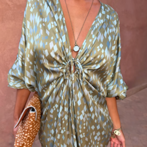 Never Fully Dressed Green Diamond Print Toria Dress