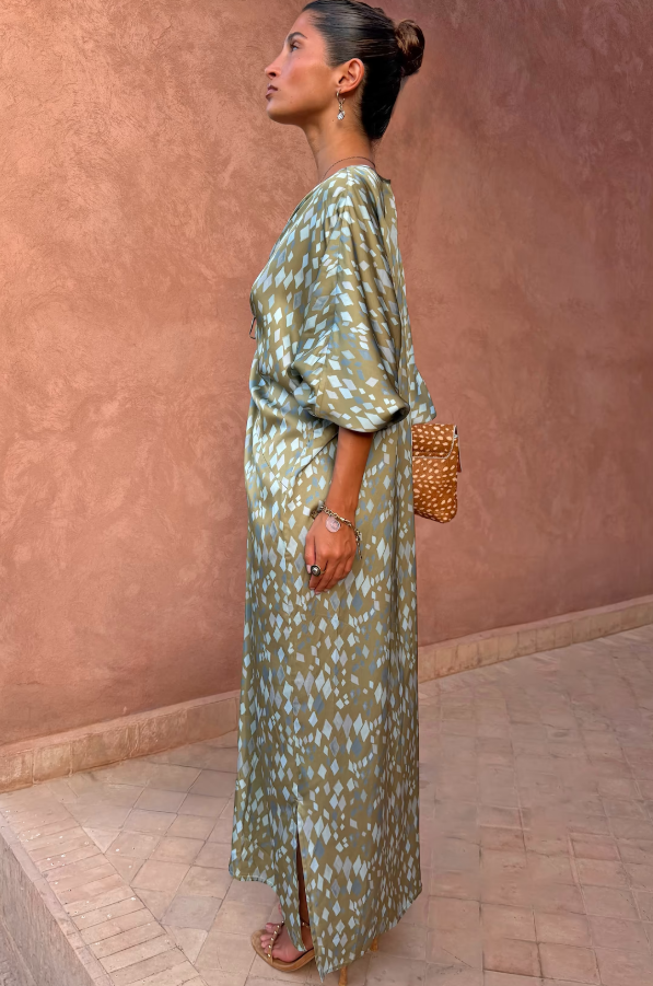 Never Fully Dressed Green Diamond Print Toria Dress