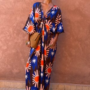 Never Fully Dressed CHOCOLATE AND BLUE SUN TORIA DRESS