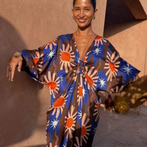Never Fully Dressed CHOCOLATE AND BLUE SUN TORIA DRESS