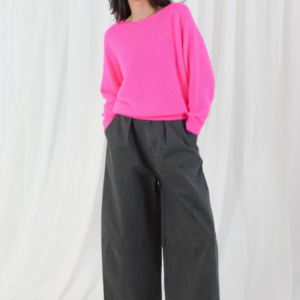 TWNS Sanibel Long sleeve boat-neck sweater - Neon Pink